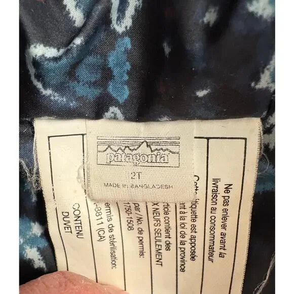 PATAGONIA Reversible Down Sweater™ Hoody Quilted Puffer Jacket Size 2T - Picture 3 of 5